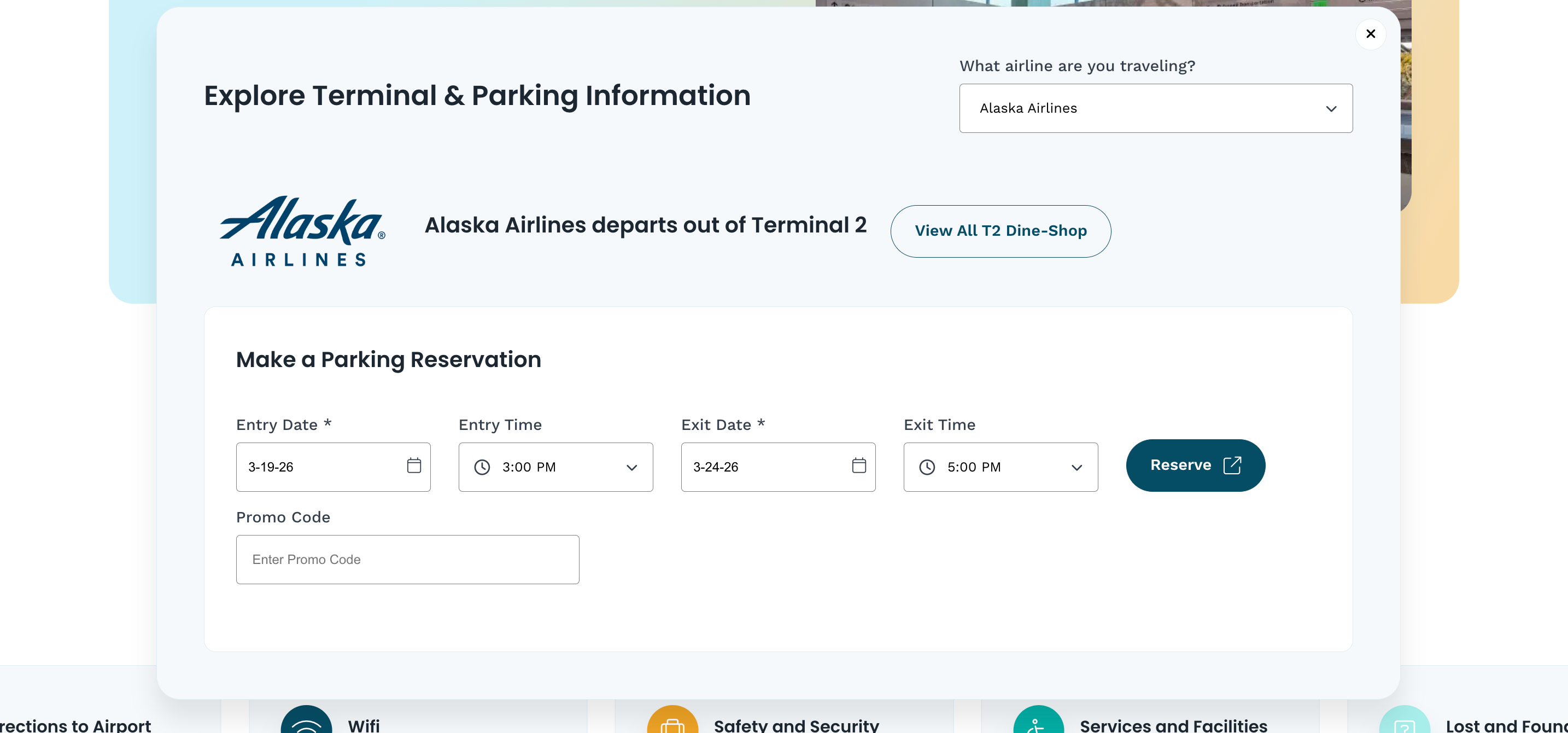 Before You Go — parking options step